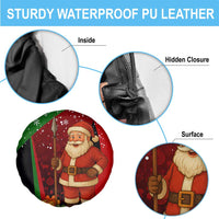 Kenya Christmas Spare Tire Cover with Santa Claus Spear and Red Green Harambee Crest - Wonder Print Shop