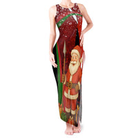 Kenya Christmas Tank Maxi Dress with Santa Claus Spear and Red Green Harambee Crest - Wonder Print Shop