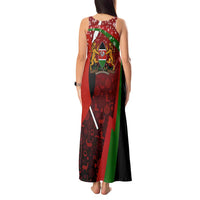 Kenya Christmas Tank Maxi Dress with Santa Claus Spear and Red Green Harambee Crest - Wonder Print Shop