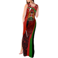 Kenya Christmas Tank Maxi Dress with Santa Claus Spear and Red Green Harambee Crest - Wonder Print Shop