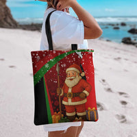 Kenya Christmas Tote Bag with Santa Claus Spear and Red Green Harambee Crest - Wonder Print Shop