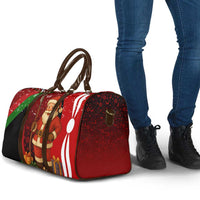 Kenya Christmas Travel Bag with Santa Claus Spear and Red Green Harambee Crest - Wonder Print Shop