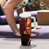 Kenya Christmas Tumbler With Handle with Santa Claus Spear and Red Green Harambee Crest - Wonder Print Shop