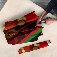Kenya Christmas Umbrella with Santa Claus Spear and Red Green Harambee Crest - Wonder Print Shop