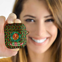 Kenya Christmas AirPods Case with Santa Feast Scene and Festive Wreath Pattern - Wonder Print Shop