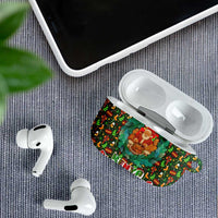 Kenya Christmas AirPods Case with Santa Feast Scene and Festive Wreath Pattern - Wonder Print Shop