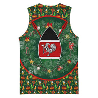 Kenya Christmas Basketball Jersey with Santa Feast Scene and Festive Wreath Pattern - Wonder Print Shop
