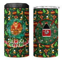 Kenya Christmas 4 in 1 Can Cooler Tumbler with Santa Feast Scene and Festive Wreath Pattern - Wonder Print Shop