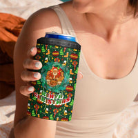 Kenya Christmas 4 in 1 Can Cooler Tumbler with Santa Feast Scene and Festive Wreath Pattern - Wonder Print Shop