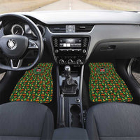 Kenya Christmas Car Mats with Santa Feast Scene and Festive Wreath Pattern - Wonder Print Shop