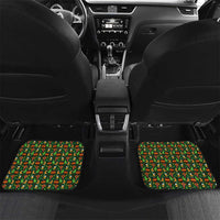 Kenya Christmas Car Mats with Santa Feast Scene and Festive Wreath Pattern - Wonder Print Shop