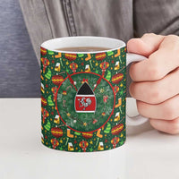 Kenya Christmas Ceramic Mug with Santa Feast Scene and Festive Wreath Pattern - Wonder Print Shop