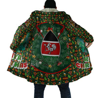 Kenya Christmas Cloak with Santa Feast Scene and Festive Wreath Pattern - Wonder Print Shop