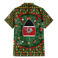 Kenya Christmas Family Matching Mermaid Dress and Hawaiian Shirt with Santa Feast Scene and Festive Wreath Pattern - Wonder Print Shop