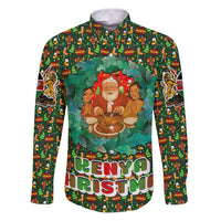 Kenya Christmas Family Matching Puletasi and Hawaiian Shirt with Santa Feast Scene and Festive Wreath Pattern - Wonder Print Shop