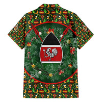 Kenya Christmas Family Matching Tank Maxi Dress and Hawaiian Shirt with Santa Feast Scene and Festive Wreath Pattern - Wonder Print Shop