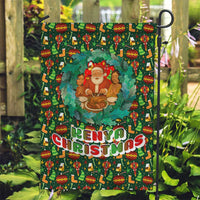Kenya Christmas Garden Flag with Santa Feast Scene and Festive Wreath Pattern - Wonder Print Shop