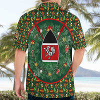 Kenya Christmas Hawaiian Shirt with Santa Feast Scene and Festive Wreath Pattern - Wonder Print Shop