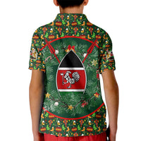 Kenya Christmas Kid Polo Shirt with Santa Feast Scene and Festive Wreath Pattern - Wonder Print Shop