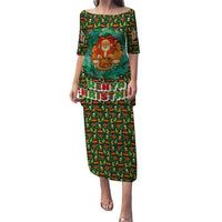 Kenya Christmas Puletasi with Santa Feast Scene and Festive Wreath Pattern - Wonder Print Shop