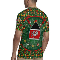 Kenya Christmas Rugby Jersey with Santa Feast Scene and Festive Wreath Pattern - Wonder Print Shop