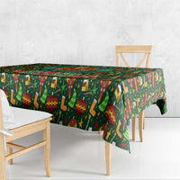 Kenya Christmas Tablecloth with Santa Feast Scene and Festive Wreath Pattern - Wonder Print Shop