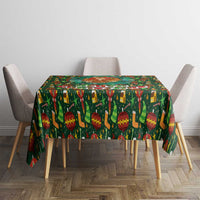 Kenya Christmas Tablecloth with Santa Feast Scene and Festive Wreath Pattern - Wonder Print Shop