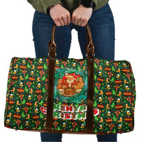 Kenya Christmas Travel Bag with Santa Feast Scene and Festive Wreath Pattern - Wonder Print Shop