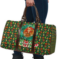Kenya Christmas Travel Bag with Santa Feast Scene and Festive Wreath Pattern - Wonder Print Shop