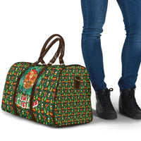 Kenya Christmas Travel Bag with Santa Feast Scene and Festive Wreath Pattern - Wonder Print Shop
