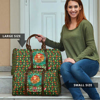 Kenya Christmas Travel Bag with Santa Feast Scene and Festive Wreath Pattern - Wonder Print Shop