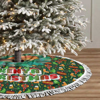 Kenya Christmas Tree Skirt with Santa Feast Scene and Festive Wreath Pattern - Wonder Print Shop