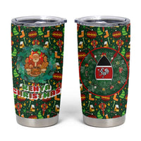 Kenya Christmas Tumbler Cup with Santa Feast Scene and Festive Wreath Pattern - Wonder Print Shop