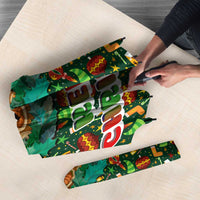 Kenya Christmas Umbrella with Santa Feast Scene and Festive Wreath Pattern - Wonder Print Shop