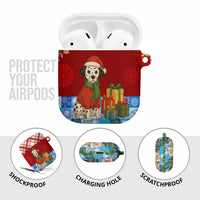 Croatia Christmas AirPods Case with Dalmatian Dog Presents and Red Plaid Holiday - Wonder Print Shop