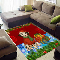 Croatia Christmas Area Rug with Dalmatian Dog Presents and Red Plaid Holiday - Wonder Print Shop