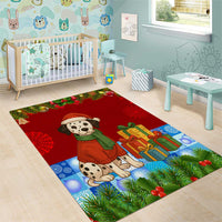 Croatia Christmas Area Rug with Dalmatian Dog Presents and Red Plaid Holiday - Wonder Print Shop