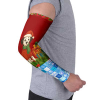 Croatia Christmas Arm Sleeves with Dalmatian Dog Presents and Red Plaid Holiday - Wonder Print Shop