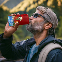 Croatia Christmas 4 in 1 Can Cooler Tumbler with Dalmatian Dog Presents and Red Plaid Holiday - Wonder Print Shop