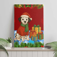 Croatia Christmas Canvas Wall Art with Dalmatian Dog Presents and Red Plaid Holiday - Wonder Print Shop