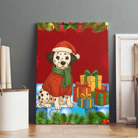 Croatia Christmas Canvas Wall Art with Dalmatian Dog Presents and Red Plaid Holiday - Wonder Print Shop