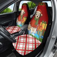 Croatia Christmas Car Seat Cover with Dalmatian Dog Presents and Red Plaid Holiday - Wonder Print Shop
