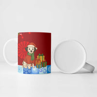Croatia Christmas Ceramic Mug with Dalmatian Dog Presents and Red Plaid Holiday - Wonder Print Shop