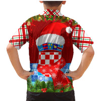 Croatia Christmas Family Matching Mermaid Dress and Hawaiian Shirt with Dalmatian Dog Presents and Red Plaid Holiday - Wonder Print Shop