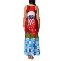 Croatia Christmas Family Matching Tank Maxi Dress and Hawaiian Shirt with Dalmatian Dog Presents and Red Plaid Holiday - Wonder Print Shop