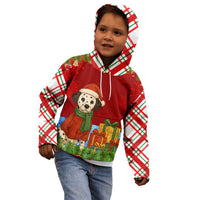 Croatia Christmas Kid Hoodie with Dalmatian Dog Presents and Red Plaid Holiday - Wonder Print Shop