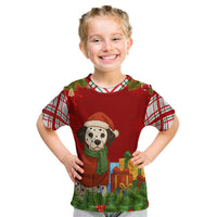 Croatia Christmas Kid T Shirt with Dalmatian Dog Presents and Red Plaid Holiday - Wonder Print Shop