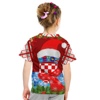 Croatia Christmas Kid T Shirt with Dalmatian Dog Presents and Red Plaid Holiday - Wonder Print Shop