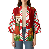 Croatia Christmas Kimono with Dalmatian Dog Presents and Red Plaid Holiday - Wonder Print Shop