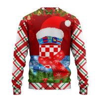 Croatia Christmas Ugly Christmas Sweater with Dalmatian Dog Presents and Red Plaid Holiday - Wonder Print Shop